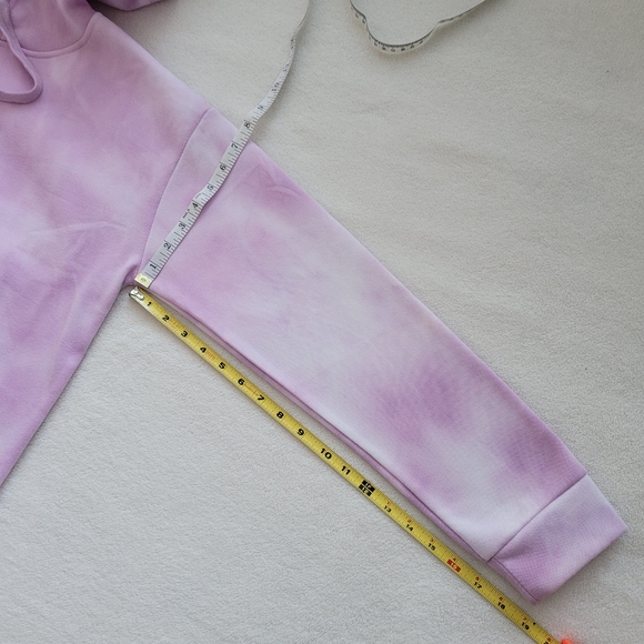 Tie-Dye Pullover Hoodie | NWOT Pink & White Ladies Small Active by Seven - Picture 5 of 15